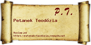 Petanek Teodózia névjegykártya